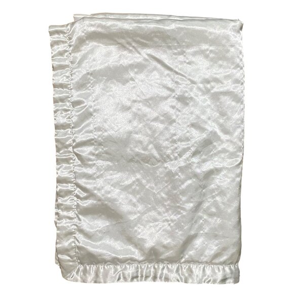 Baby Starters White Blanket Soft Minky Dot and Satin 30x40 Elephant Moon Stars - Picture 5 of 9